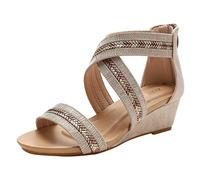 Womens Flat Sandals Fashion Spring Summer Women Mid Heel Back Zipper Open Toe Breathable And Comfortable Coloured Roman Sparkly Platform For Wedge Walking Comfy Uk Ladies Wide Gold 6