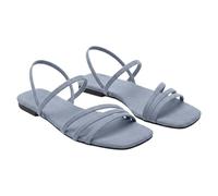 Women's Flat Sandals Gladiator Sandals Comfort Chic Suede Thin Strap Open Summer Shoes Open Square Toe Elastic Back Strap | Summer Beach Holiday Home Outdoor Going Out, 01 Dark Grey, 4 UK