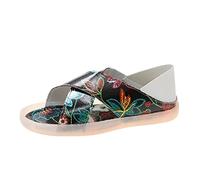 Womens Flat Sandals Heel Flowers Mouth Strap Buckle Breathable Ladies Fish Shoes Boating Apparel White For Women Walking Uk Wide Fit Cushioned Summer Comfortable Fitting Wedge Red 5.5