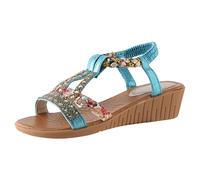 Women's Flat Sandals Ladies Thong Flat Sandals Bohemian Beaded Strap Shoes Diamante Rhinestone Leather Shoes Wedge Slingback Walking Slip on Platform Casual Beach Slingback Comfy Washable Slide Sport