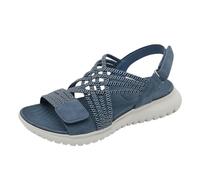 Womens Flat Sandals Large Size Flower Open Toe Outdoor Beach Casual Little Cheeks Women 7 Comfy For Uk Ladies Wide Fit Walking Slingback Shoes Fitting Wedges Elastic Blue 4