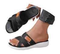 Womens Flat Sandals Orthopedic Sandals Bunions Flip Flop With Arch Support Comfy Orthotic Slides Post Thong Slippers Wide Fit Summer Flat Sandal Low Wedge Beach Shoes Anti-Slip Breathable Sliders
