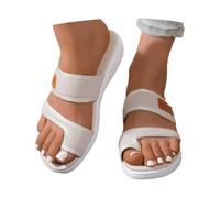 Womens Flat Sandals Orthopedic Sandals Bunions Flip Flop With Arch Support Comfy Orthotic Slides Post Thong Slippers Wide Fit Summer Flat Sandal Low Wedge Beach Shoes Anti-Slip Breathable Sliders