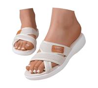 Womens Flat Sandals Orthopedic Sandals Bunions Flip Flop With Arch Support Comfy Orthotic Slides Post Thong Slippers Wide Fit Summer Flat Sandal Low Wedge Beach Shoes Anti-Slip Breathable Sliders