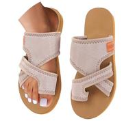Womens Flat Sandals Size 7.5 UK Womens Sliders Size 4 Open Toe Wide Fit Bunions Orthopedic Sandal Slip On Mesh Breathable Slippers Plantar Fasciitis Arch Support Flip Flops Outdoor Summer Sliders