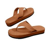 Women's Flat Sandals, Women's Flip Flop Black Ultralight Summer Sandals, Lightweight Walking Shoes, Sweat-Resistant, Outdoor Sandals, Soft Non-Slip Hiking Sandals, Open Toe Women's Shoes, brown, 6 UK