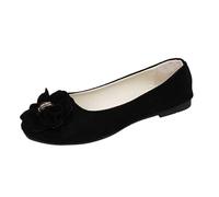 Womens Flat Shoes Summer Comfy Lightweight Suede Flower Round Toe Flats Casual Candy Color Slip On Ballet Shoes Working Shoes Daily Dating Commuting Pregnant Loafers Black