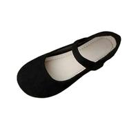 Womens Flat Shoes Wide Width Casual Ballet Flats Round Toe Solid Color Versatile Lightweight Comfy Slip On Mary Jane Shoes with Buckle Strap Work Leisure Mary Jane Flats Black