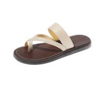 Women's Flat Slide Pinch Toe Sandals Black Roman Style urable Rubber Sole Simple Casual Slip On Thong Footwear Ideal for Summer Relaxation and Everyday Using Walking Beach (White, 6)