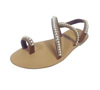 Womens Flat Slide Sandals Ladies Washable Durable Summer Comfort Slip On Clip Toe Casual Slippers Lightweight Open Toe Sliders Flat Bridal Beach Bohemian Jewel Dressy Sandals For Wedding