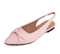 Women's Flat Slingback Sandals with Lace Slip On Breathable Sandals for Office Women Lace Toe Flat Ankle Strap Low Heels Slip On Shoes Party Sandals, O Rosa, 17 UK