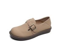 Women's Flat Slip On Loafers|Two Way Birkenstock Inspired Shoes with Anti Slip Rubber Sole Perfect for Shorts Trousers Brown