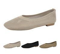 Womens Flat Soled Slip On Shoes, Womens Slip On Walking Shoes Mesh, Lightweight Breathable Trainers Casual Low Heel Trainers Minimalist Solid Color Sneakers Elegant Point Toe Sneakers for Women White