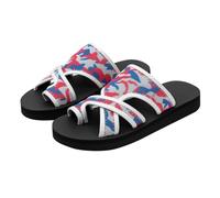 Womens Flat Toe Loop Sandals,Platform Slides For Women Breathable Mesh Upper Flip Flops Round Open Toe Summer Slippers With Non-Slip Sole Soft Comfortable Cushion Beach Mules For Daily Wear