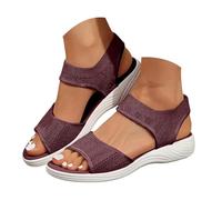 Women's Flats ls Summer Breathable Mesh Open Toe Wide Width Sport Slip On l Elastic Ankle Strap Open Back Non-Slip Flats Lightweight Casual Outdoor Walking Beach Shoes