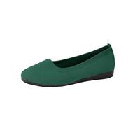 Women's Flats Slip On Knitted Pumps Round Toe Mesh Trainers Breathable Sports Walking Shoes Lightweight Woven Shoes Ladies Athletic Running Ballet Pumps Comfortable Fitness Outdoor Sneakers Green