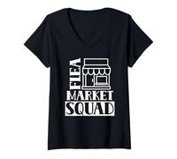 Womens Flea Market Squad Antique Lover Seller Selling V-Neck T-Shirt