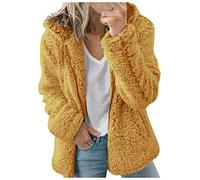Womens Fleece Hoodie Jacket Sherpa Lined Full Zip up Winter Warm Soft Teddy Fleece Hooded Sweatshirt Fluffy Jumper Hoody Sweater Coat Overcoat Cardigan Ladies Hoodie UK Sale Clearance