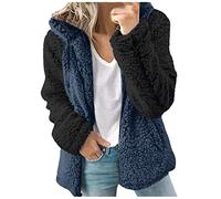 Womens Fleece Hoodie Jacket Sherpa Lined Full Zip up Winter Warm Soft Teddy Fleece Hooded Sweatshirt Fluffy Jumper Hoody Sweater Coat Overcoat Cardigan Ladies Hoodie UK