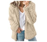 Women's Fleece Jacket Zipper Short Bedroom Full Zip Autumn Hoodie Winter Clothes Sherpa Warm Sweatshirts Comfort Longline Overcoat With Pockets Single Breasted For outdoors