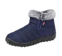 Women's Fleece Lined Ankle Boots Winter Warm Round Toe Short Booties Casual Walking Shoes for Outdoor Indoor