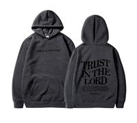 Women's Fleece Lined College Hoodies Trust In The Lord Jesus with Hood Clothes Winter Warm Letter Christian Graphic Trendy Sweatshirts Essential Hooded Insulated Plain Lightweight Dark Gray