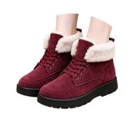 Women's Fleece Lined High Top Ladies Winter Ankle Warm Collar Platform Non | Goth Boots,Slouch Boots,Retro Boots,Mid Calf,Over Calf,Casual,Sheepskin,Christmas,Orange,Suede Boots,Loafers,Pirate Boots