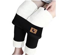 Women's Fleece Lined High Waisted Workout Leggings Stretchy Soft Thermal Pants Winter Warm Wool Thick Underwear 2024 (K-Black, S)