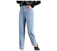 Womens Fleece Lined Jeans Winter Warm High Waisted Stretch Denim Pants Thick Skinny Straight Leg Jeans Casual Jeggings Stretchy Yoga Denim Pants with Pockets
