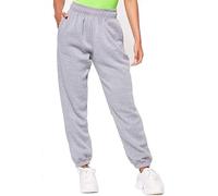 Womens Fleece Lined Jogger Pants, Ladies Casual Pockets Oversized Jogging Tracksuit Bottoms, Soft Warm Elasticated Stretchy High Waist Jog Trouser Sport Gym Yoga Loungwear, Silver Grey, 16-18