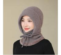 Women's Fleece Lined Knit Hat with Scarf and Mask Windproof