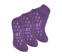 Womens Fleece Lined Quarter Slipper Socks by Heat Holders - 3 PK Non Slip Socks