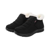Women's Fleece Lined Shoes UK Clearance, Slip On Walking Shoe Wide Fit Slippers Comfy Cozy Sneakers Memory Foam Sliders Warm Home Bedroom Loafer Shoes with Anti-Slip Indoor Outdoor Rubber Sole
