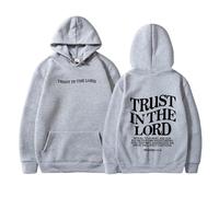 Women's Fleece Lined Trust In The Lord Hoodies Warm Graphic Insulated Hooded Sweaters 2025 Christian Jesus Trendy Letter Pullover Hoodies Fall Sherpa Thin Ladies Workou Anime Grey