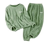 Womens Fleece Pyjamas Fluffy Soft Warm Cosy 2 Pieces Pjs Sets Quarter Zip Pullover And Wide Leg Pants Bottoms Winter Warm Comfy Towel Pajamas Thick Plush Flannel Co Ord Set XL 3XL 4XL 5XL 6XL 7XL XXXL