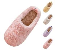 Womens Fleece Slippers - Enclosed Slippers Women - Closed Back Indoor Slipper Teddy Fleece Sliders Velvet Soft Soled Shoes Warm Wrapped Toe Slipper Slip On House Shoe Fluffy Memory Foam Footwear
