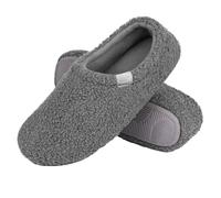 Women's Fleece Slippers Fuzzy Full Slippers Memory Foam Warm Winter House Shoes Cosy Soft Closed Toe Slipper Lightweight Slip On Indoor Outdoor Slipper (Grey, 7-7)
