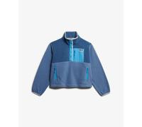 Superdry Colour Block Fleece Pull Over Jacket Blue XS Woman