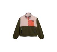 Superdry Colour Block Fleece Pull Over Jacket Green M Woman