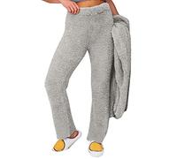 Women's Fleece Trousers Warm Winter Trousers Elastic Waist Fluid Slacks Fleece Winter Trouser Warm Warm Clothing Casual Clothing Solid Color Slacks Thick Loungewear Trouser, grey, S