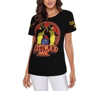 Women's Fleetwood Music Ma*c* Band T-Shirt Multi-Sided Graphic Tees Novelty Cool Short-Sleeve Shirts Multicoloured M