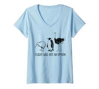 Women's Flight was Not an Option Flightless Bird Humor Wildlife V-Neck T-Shirt