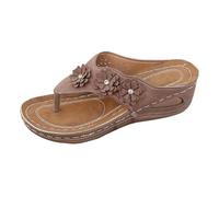 Womens Flip Flops Arch Support Orthopedic Sandals for Women Arch Support Wedge Flip Flops Wide Fit Summer Slides Non-Slip Beach Shoes Toe Post Slippers Platform Travel Thong Sliders Light Yellow