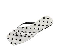 Womens Flip Flops Casual Stylish Beach Slippers Square Open Toe Polka Dots Slim Tube Lightweight Comfy Slip On Flat Thong Sandals Summer Pool