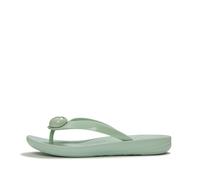 FitFlop Iqushion Glossy-Button Flip Flops 6 (39) Green