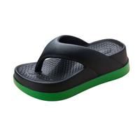 Women's Flip Flops Platform Orthopaedic Open Toe Slippers Wide Fit Beach Shoes Lightweight Sandals Thick Sole Slippers Slides Non-Slip Bath Slippers Soft Shower Shoes, black, 8 UK