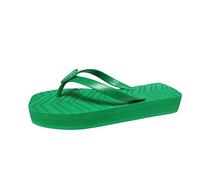 Women's Flip Flops with Arch Support Breathable Buckle Strap Shoes Mouth Flowers Ladies Sandals Wedge Heel Women's Sandals for Indoor & Outdoor Holiday Summer Vocation (Green, 5)