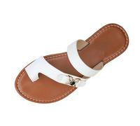 Womens Flip Flops With Arch Support Comfort Shoes Over Toe Fashion Comfortable Flat Heel Sandals Slippers Women Saints Sliders For Ladies Orthopedic Waterproof Walking Uk White 7.5