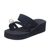 Womens Flip Flops With Arch Support Comfort Slippers Fashion Casual Color Slipper Swimmer Foot Thongs Sandals For Women Sliders Wedge Orthotic Wide Fit Thong Non Slip Woman Black 5.5