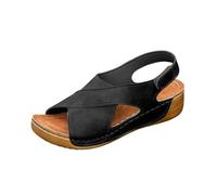 Women's Flip Flops with Arch Support Pillow Soft Recovery Gold Sandals for Women Ladies Wedge Sandals Women Flip Flops Basic Plain Slippers Slip on Womens Sliders Size 6 Black Wedge for